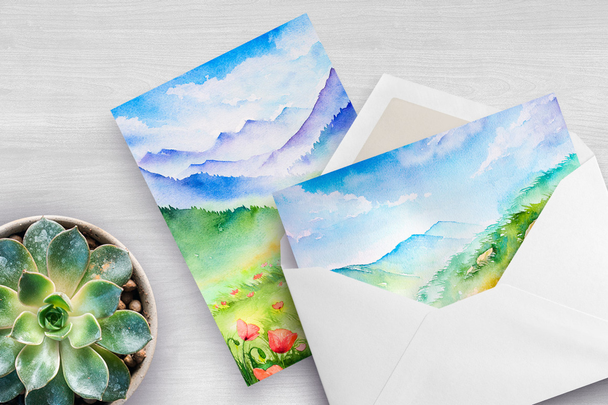 Spring Landscapes. Watercolor., an Illustration by AlexGreenArt (Photo 13 of 13)