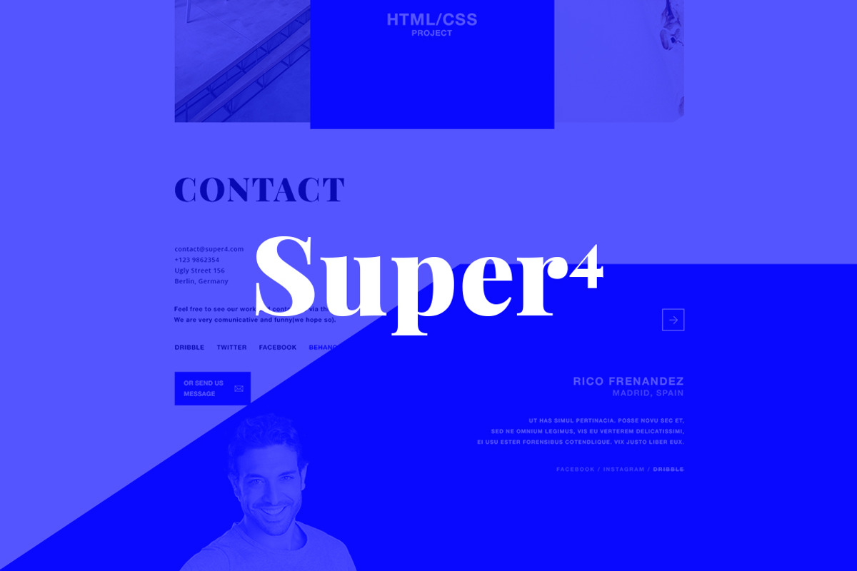 Super4 Modern Responsive Theme, a HTML Template by Uros Simic (Photo 1 of 2)