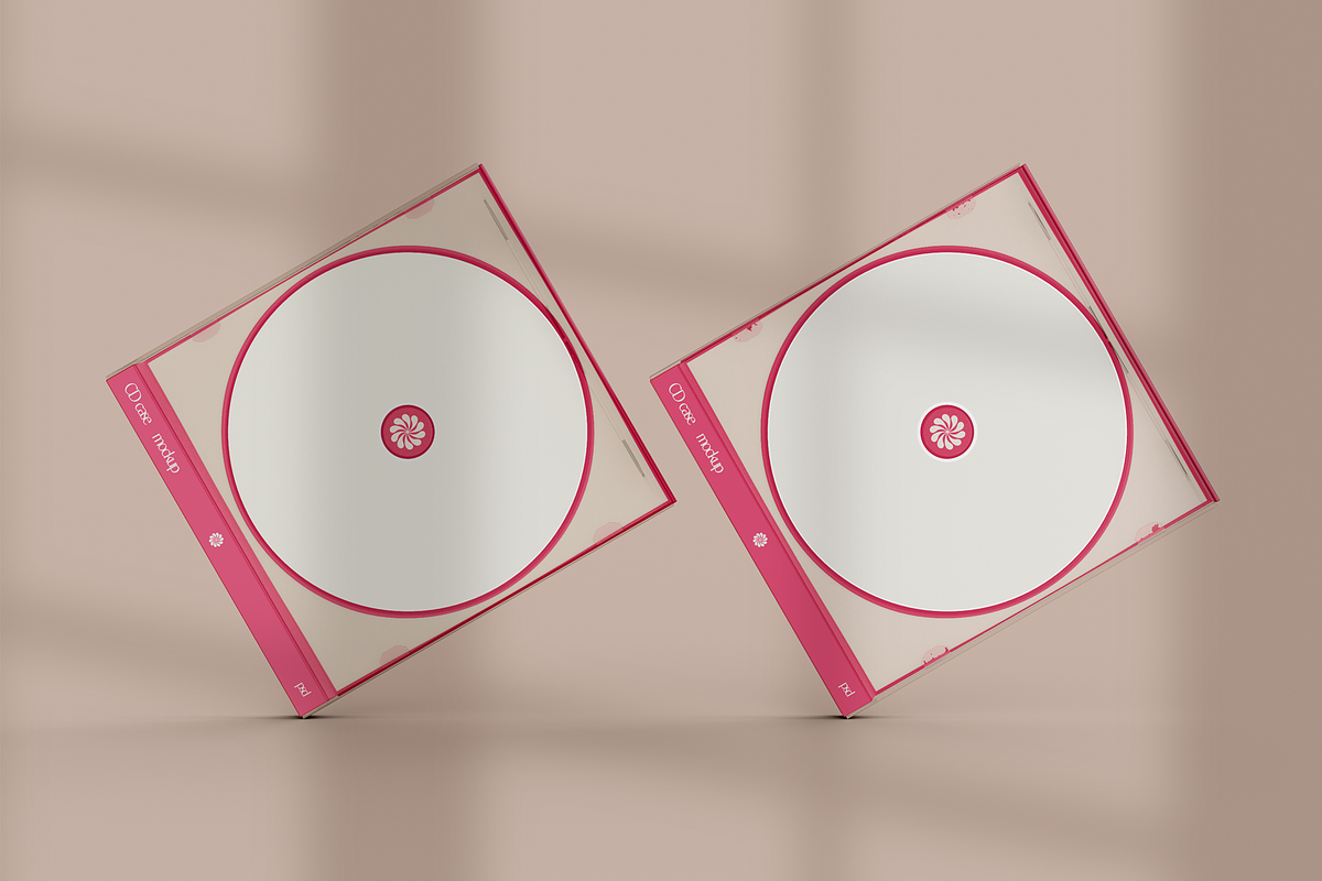 Front View of Two CD Mockup | Creative Market