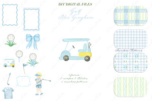 Golf Light Blue Gingham DIY