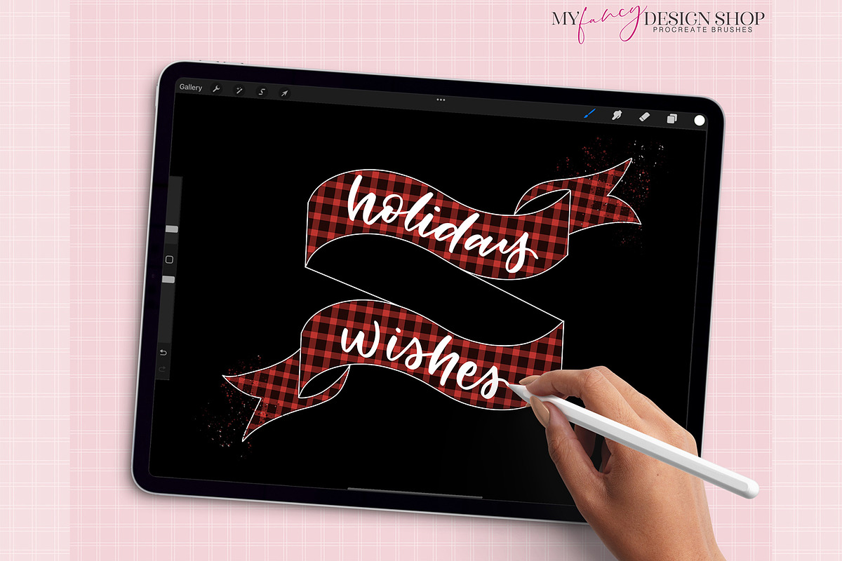 Procreate Plaid Lettering Brushes, a Brush Add-On by My Fancy Design Shop (Photo 6 of 10)