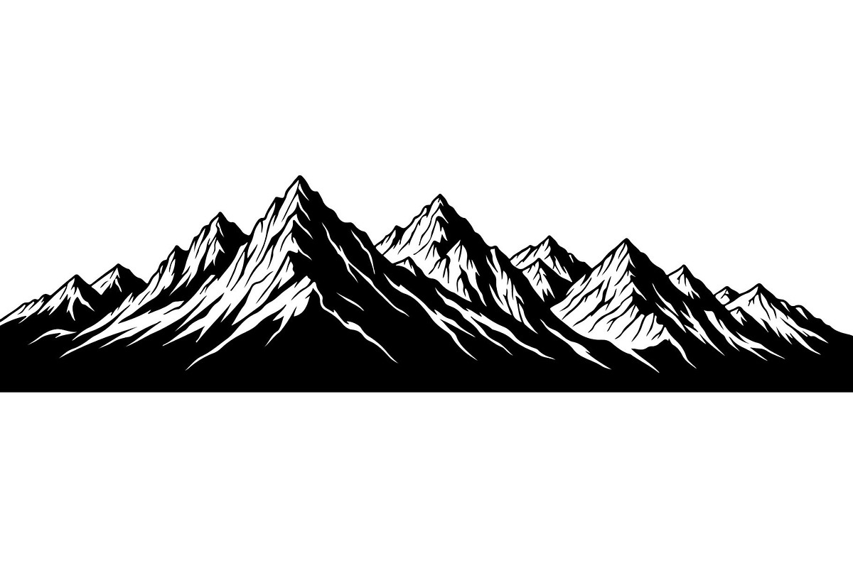 Mountain Landscape Silhouette, a Decorative Illustration by Designer_Momina (Photo 10 of 19)