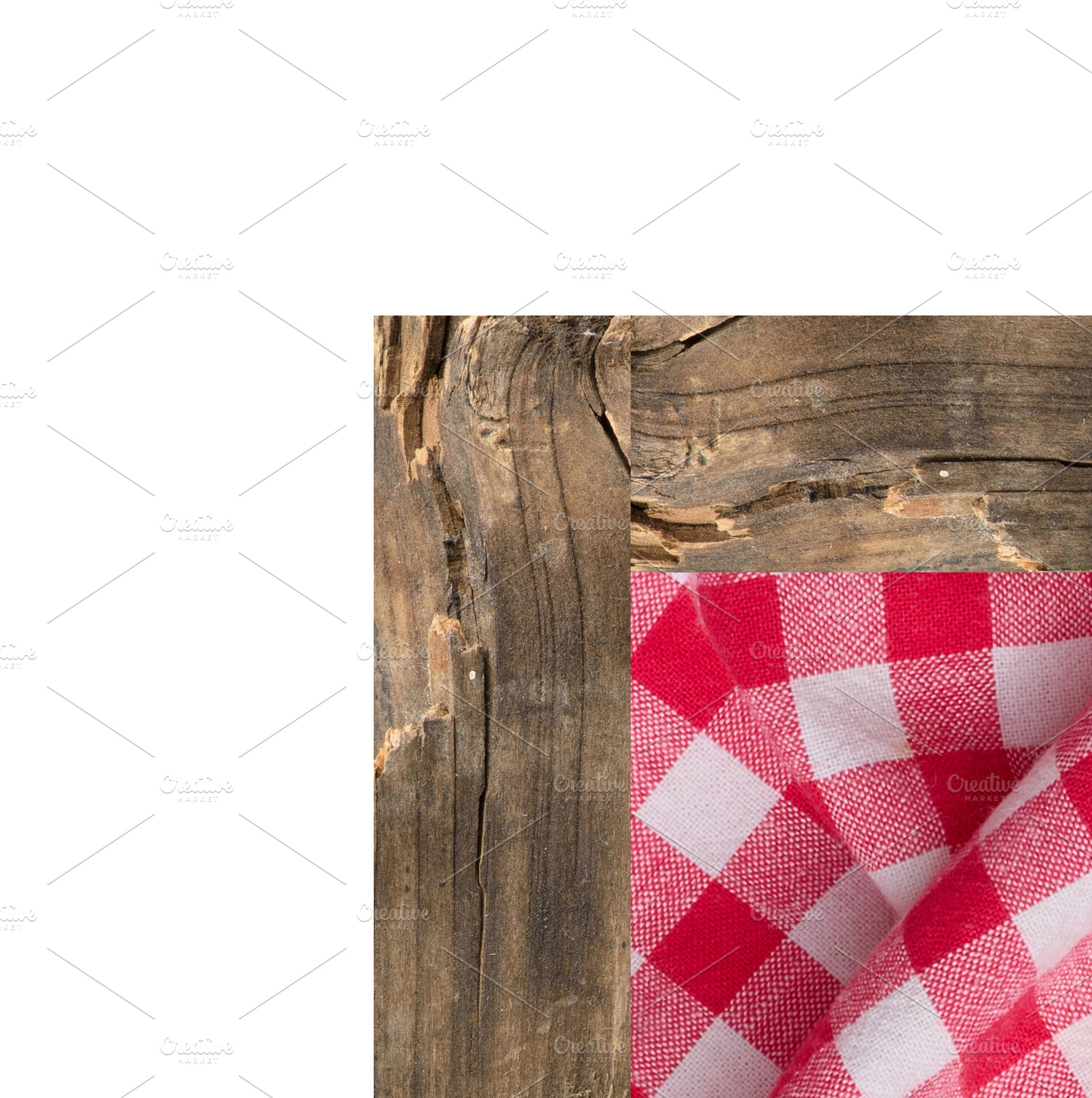 Old wooden window frame with red and white checkered curtain, a Background Photo by ndanko