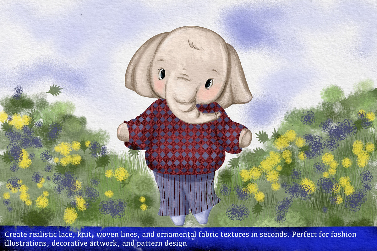 Fabric Texture Brushes for Procreate, a Brush Add-On by HabitusDesigns (Photo 4 of 9)
