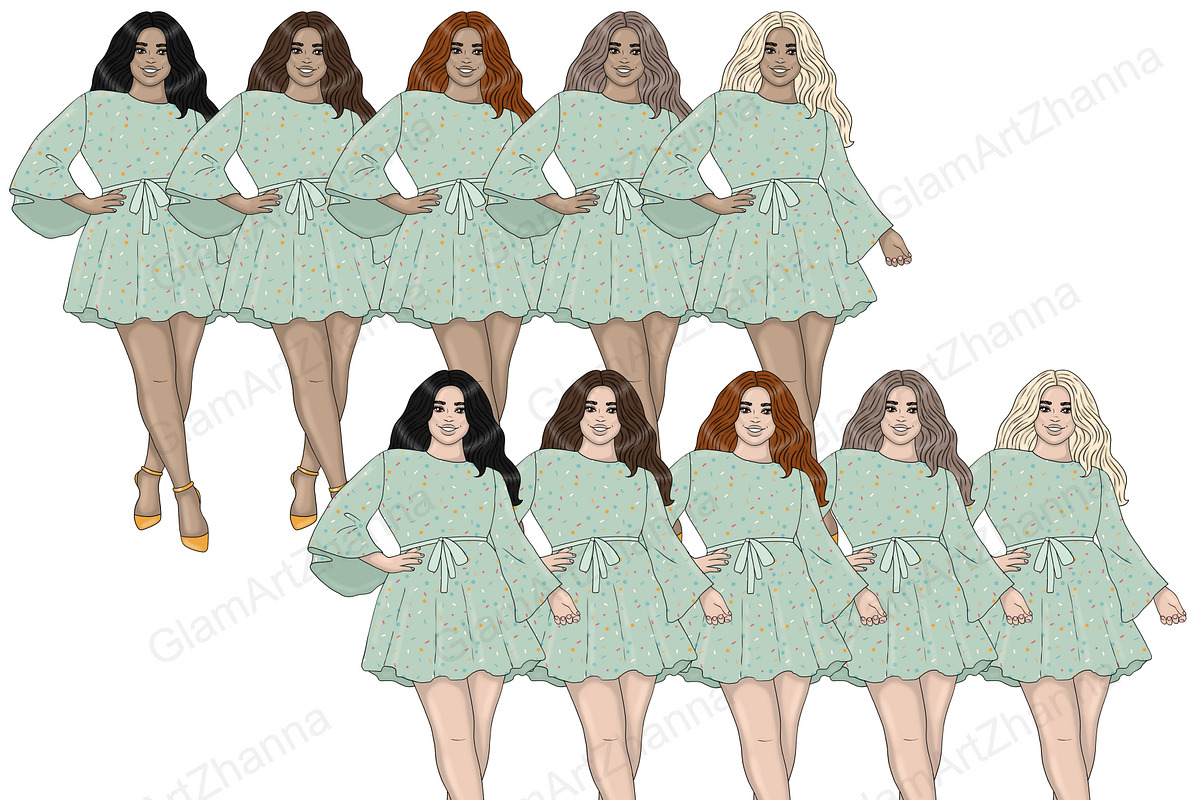Ice Cream Girl Clipart, a Person Illustration by GlamArtZhanna (Photo 4 of 5)