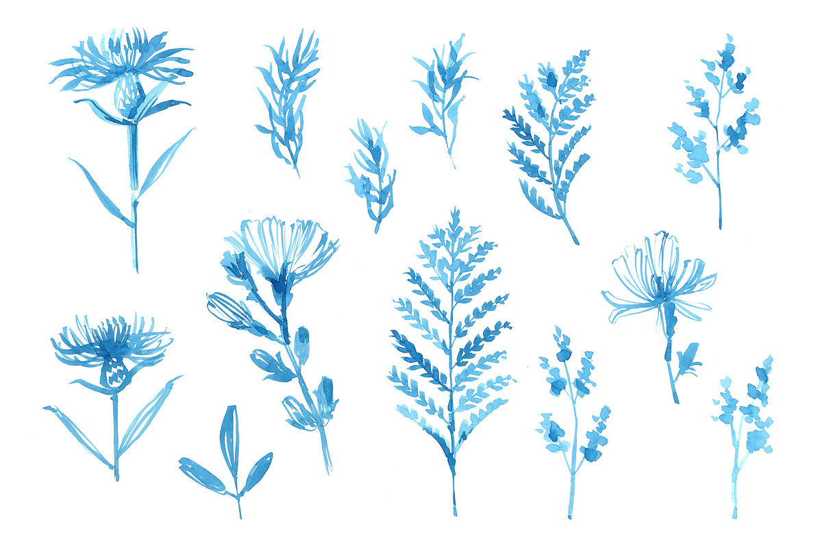 Seamless Cyanotype Floral Pattern wi, a Pattern Graphic by irina.vaneeva (Photo 6 of 8)