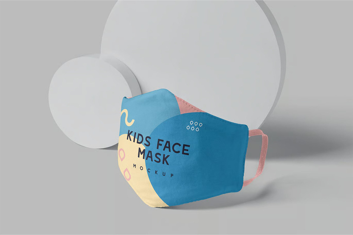Kids Face Mask Mockups, a Mask Mockup by megostudi0 (Photo 3 of 6)