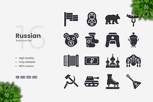 Russian Solid Icons, an Icon by Upnowgraphic