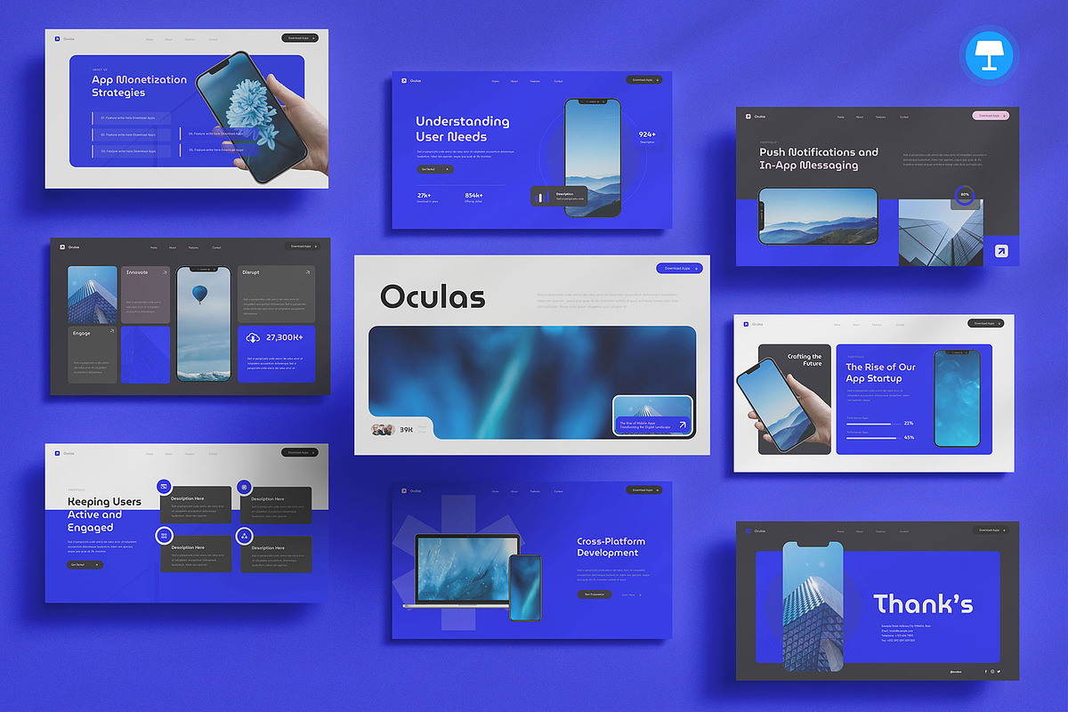 Mobile App & Startup Keynote, a Presentation Template by Pixslides (Photo 1 of 7)