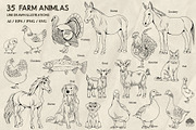 Farm Animals Line Art + Procreate, an Animal Illustration by Skliarova (Thumbnail 3 of 3)