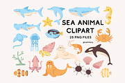 Sea Animal Clipart - Swiitery, an Animal Illustration by Iconixar & Friends (Thumbnail 1 of 2)
