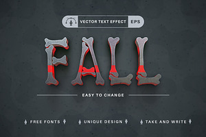 Red Bones - Editable Text Effect