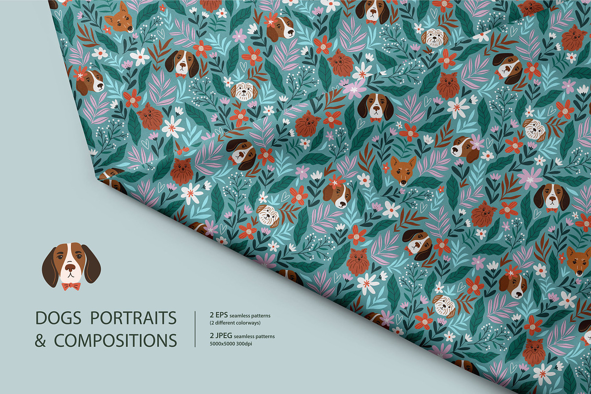 DOG PORTRAITS & COMPOSITIONS, a Pattern Graphic by Alenkakarabanova (Photo 4 of 5)