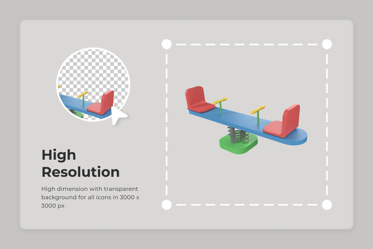 Kids Playground 3D Icon Set, a Work Illustration by twinstd (Photo 3 of 6)
