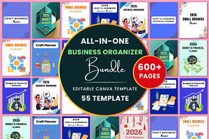 All-In-One Business Organizer Bundle, a Stationery Template by Shumaya