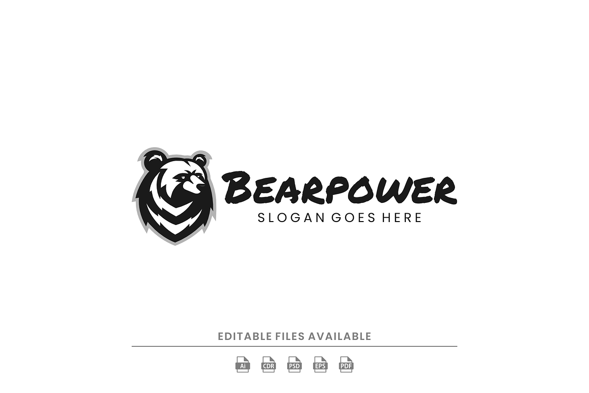 Bear Power Mascot Logo Design, a Branding & Logo Template by Artnivora.Std