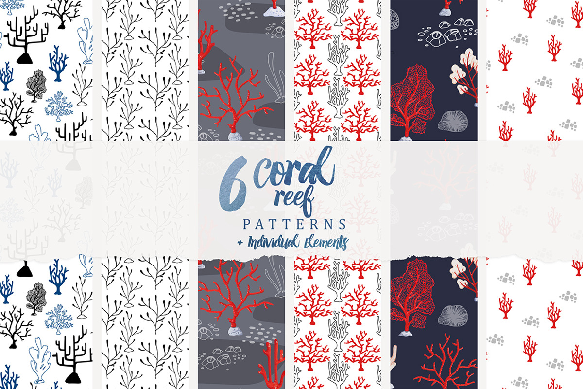 6 Coral Reef Patterns, a Pattern Graphic by Petite Salade (Photo 1 of 9)