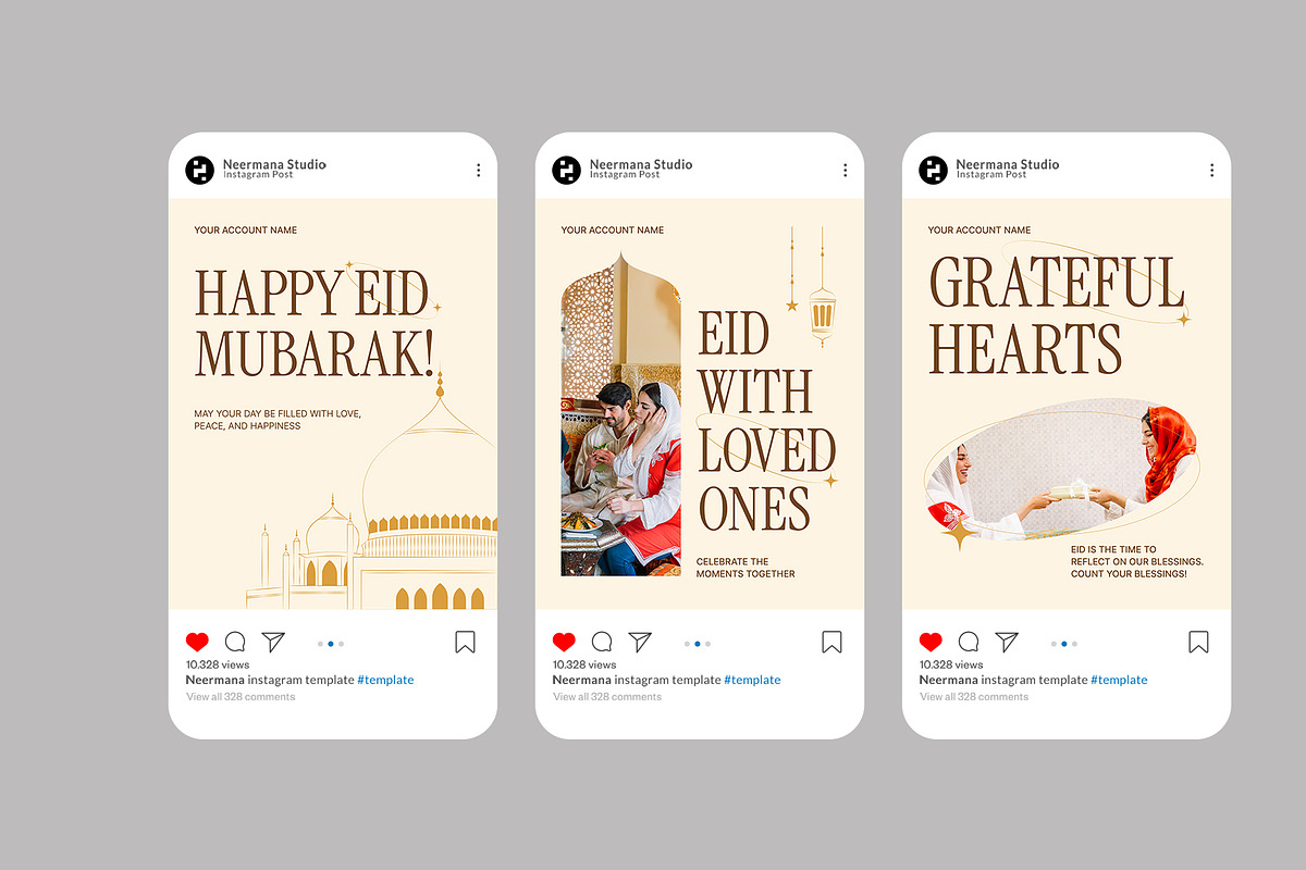 Eid Greeting Instagram Post, a Social Media Template by Neermana (Photo 2 of 4)