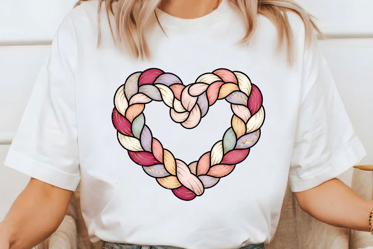 Loved Heart Faux Yarn Valentine PNG, an Illustration by Designking (Photo 4 of 6)