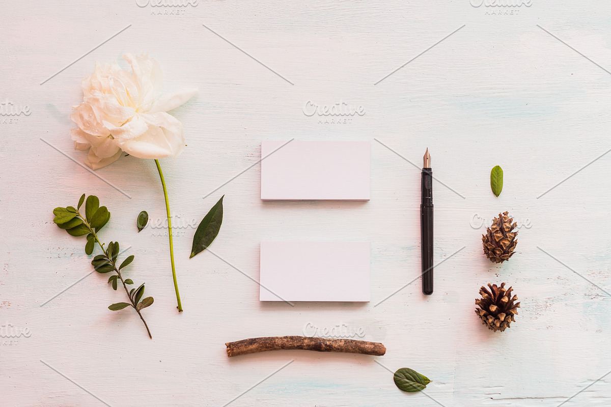 Rustic business card mock up, a Print Template by Sentimental postman