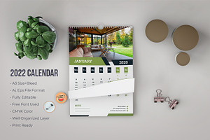 Wall Calendar 2022 Design Template