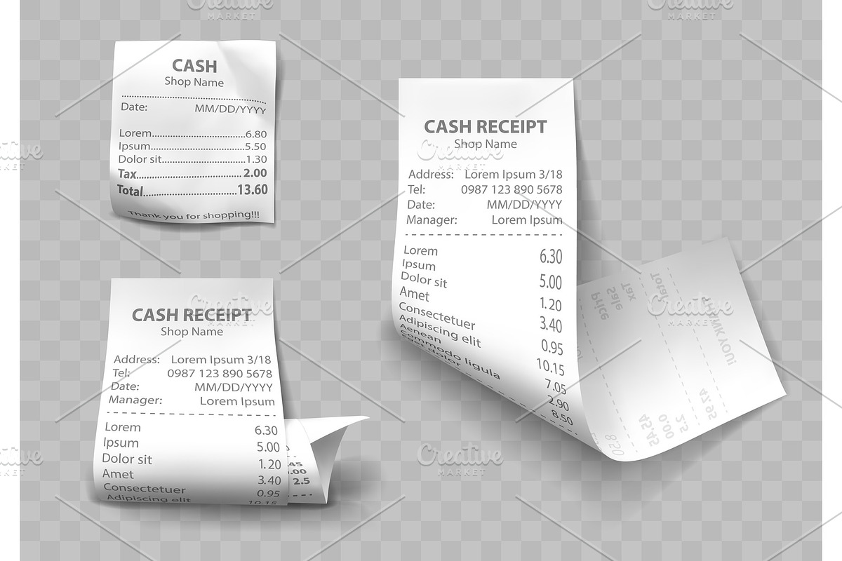 Realistic shop cash receipt, paper, a Finance Illustration by art PVP ...