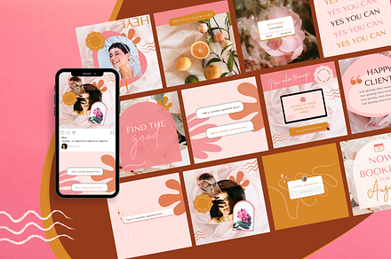 Boho Canva Instagram Post Templates