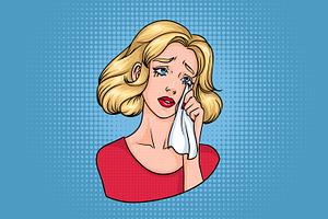 Crying woman face, a Person Illustration by Good Studio