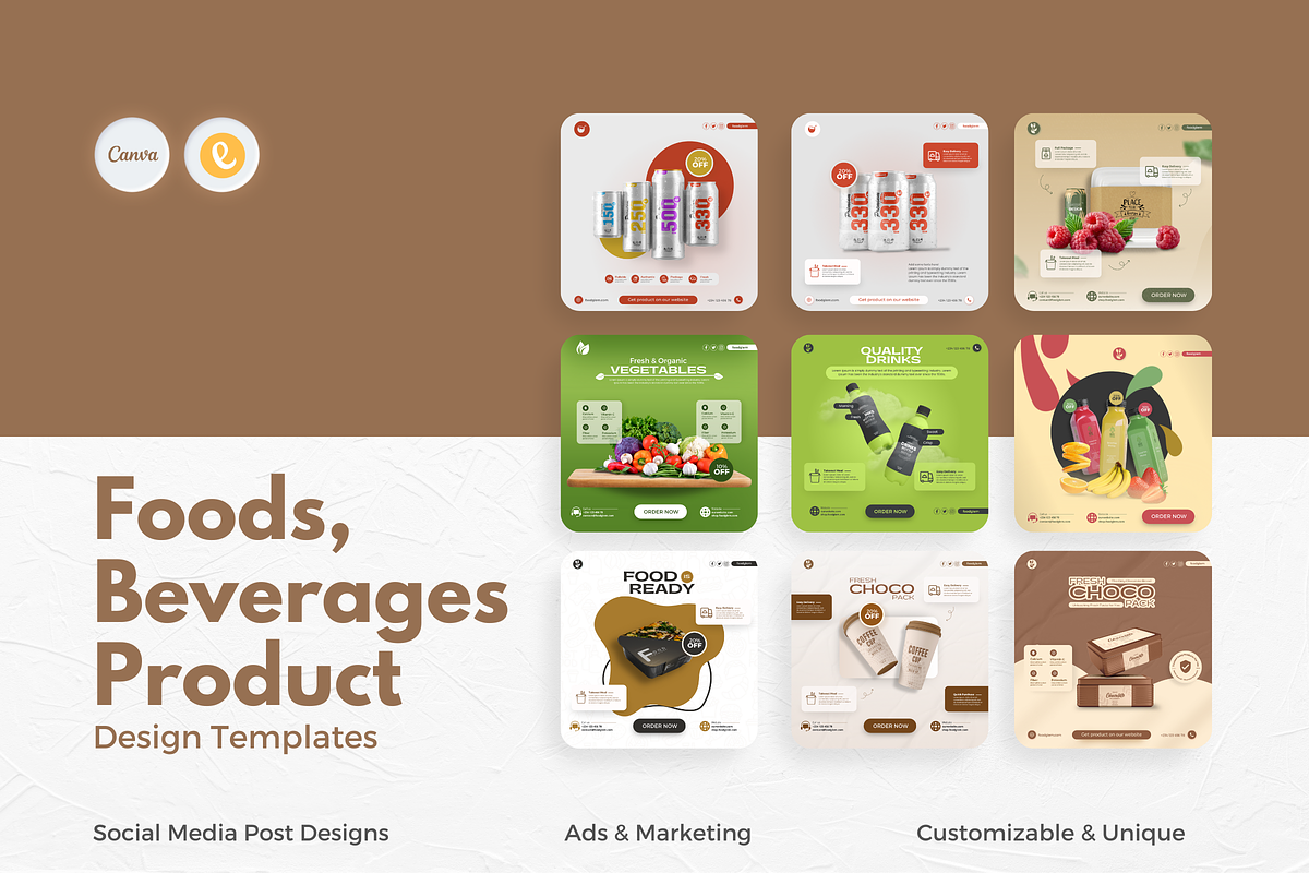 Foods, Groceries, Canva Templates, a Social Media Template by Exceptionalways (Photo 2 of 10)
