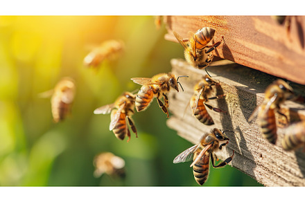 Honeybees working together in hive, an Animal Photo by Lermont51