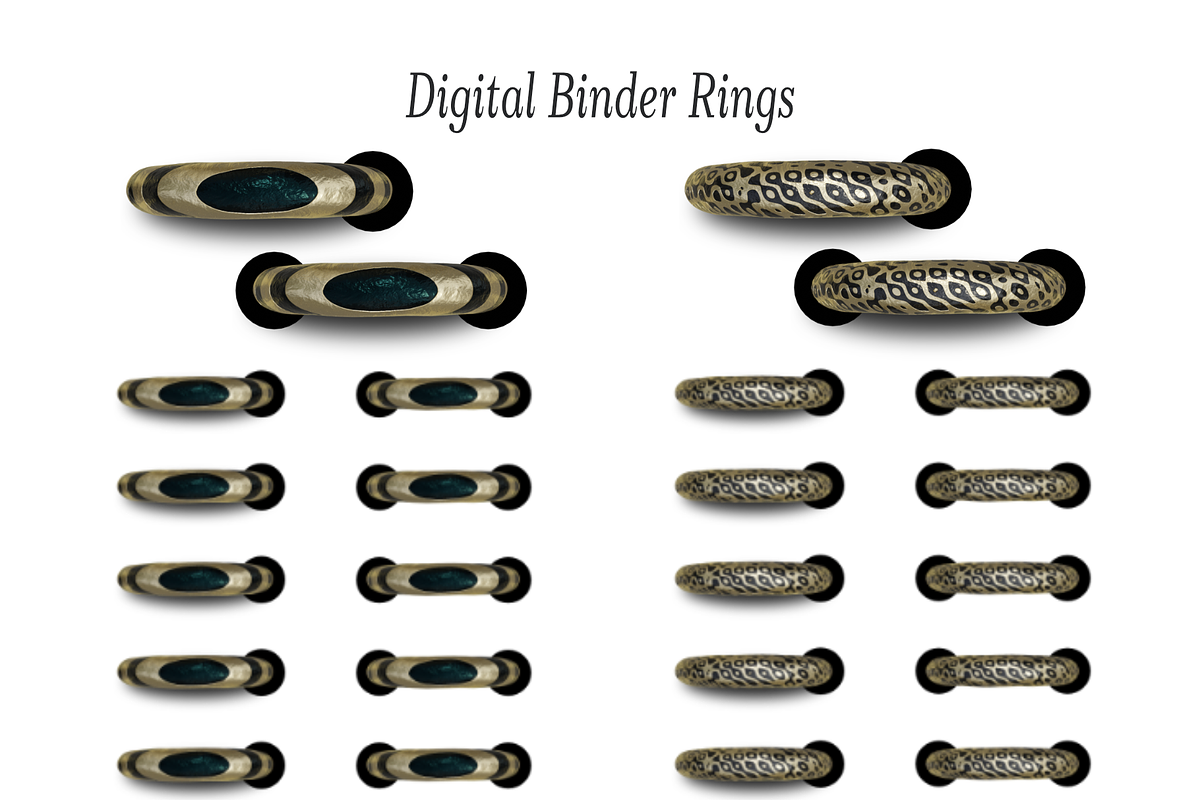 Digital Binder Rings in 2 Tone Gold, an Object Graphic by 3PointsCreative (Photo 3 of 7)