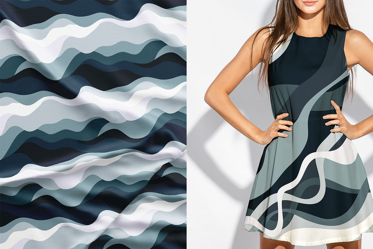 WAWES, 15 patterns, a Pattern Graphic by pineart