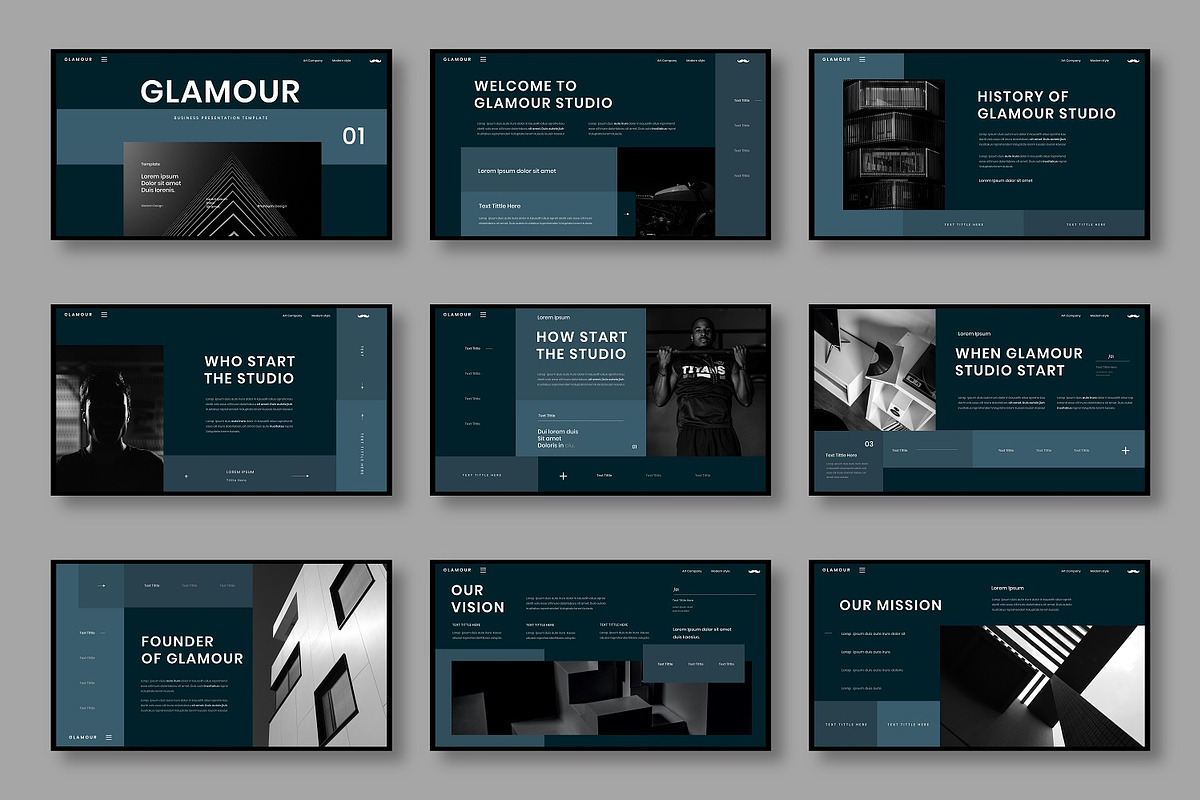 Glamour - Business Google Slide, a Presentation Template by Dens Creative Studio (Photo 2 of 6)