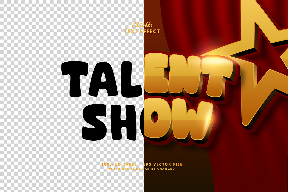 Text Effect Talent Show, a Layer Style Add-On by Navy Graphic (Photo 2 of 2)