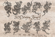 30 dragon svg, Dragon Clipart,, an Animal Illustration by TaKong Magics (Thumbnail 1 of 3)