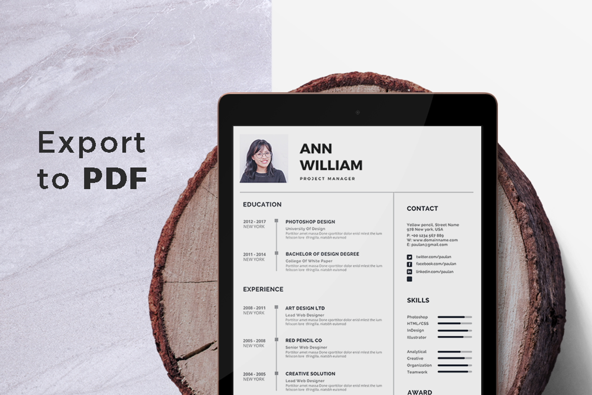 Vol.35 Resume & CV Template, a Resume Template by Hito Graphic (Photo 7 of 8)