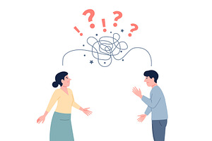 Problems communicating with, a Person Illustration by LadadikArt