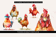 Funny Chicken PNG Clipart Set, an Animal Illustration by Geniecreativestudio (Thumbnail 4 of 9)