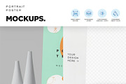 Floating Portrait Poster Mockups, an Advertising Mockup by megostudi0 (Thumbnail 5 of 6)