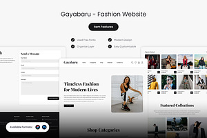 Gayabaru - Fashion Website Template, an UI Kit Template by Kmg Design