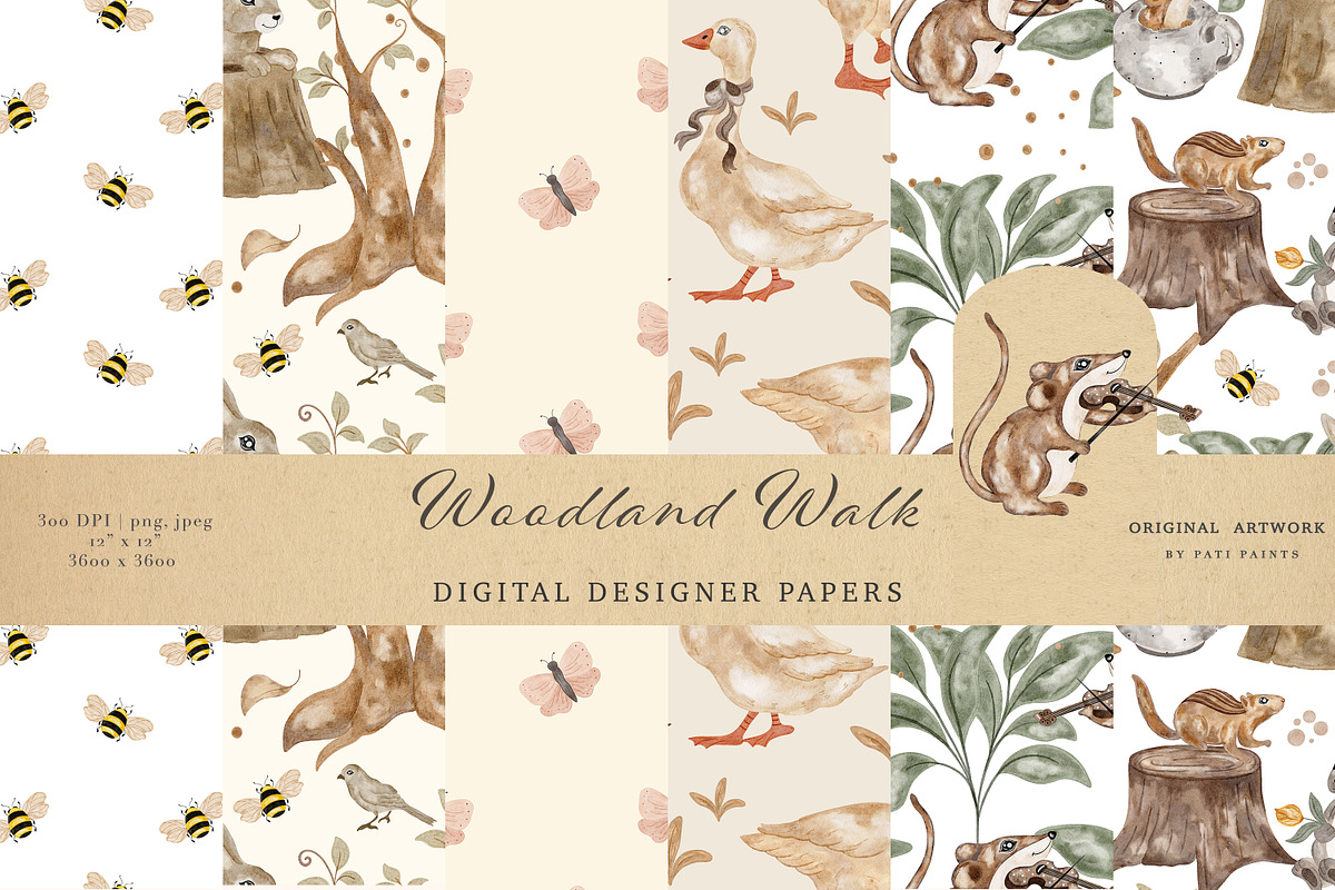 Woodland Walk Nursery Animals Set, an Animal Illustration by Pati Paints (Photo 4 of 5)