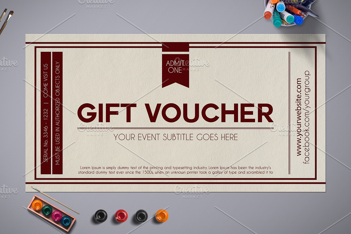 Multipurpose Retro Gift Voucher 01, a Card Template by Tzochko (Photo 5 of 8)