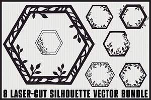 Floral Laser Cut Frame Set, an Illustration by Creativeshirt