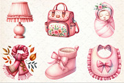 Pink Baby Girl Nursery Clipart, an Illustration by Rose Art (Thumbnail 3 of 9)