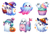 Cute Halloween Ghost Clipart PNG, an Illustration by Dream Creation (Thumbnail 2 of 6)