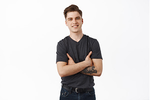 Modern guy with white smile