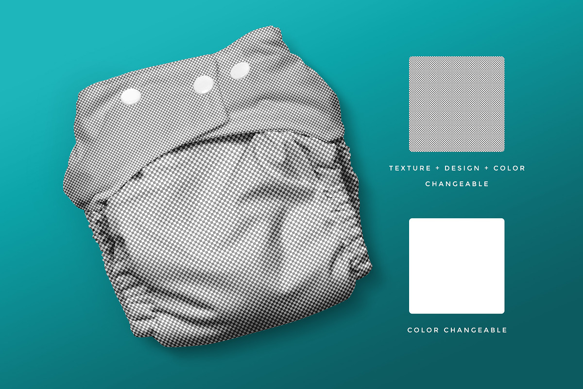 Reusable Cloth Diaper Mockup, a Product Mockup by Designertale (Photo 5 of 9)