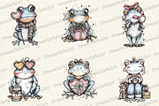 Coquette Christmas Frog Clipart, an Illustration by DreamCafeArt (Thumbnail 4 of 7)