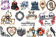 Halloween Wedding Invitation Clipart, an Illustration by Pixels.Craft (Thumbnail 1 of 7)