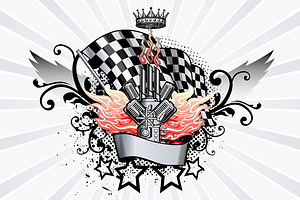 Winged Emblem racing engine